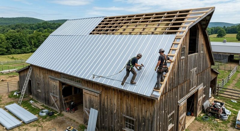 Barn Roof Construction in Fluvanna County, VA