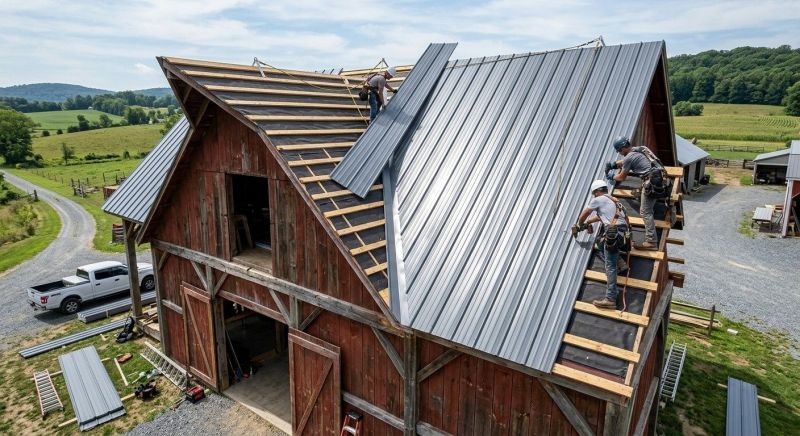Barn Roof Construction in Fluvanna County, VA