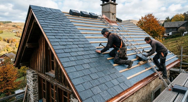 Slate Roof Construction in Kents Store, VA